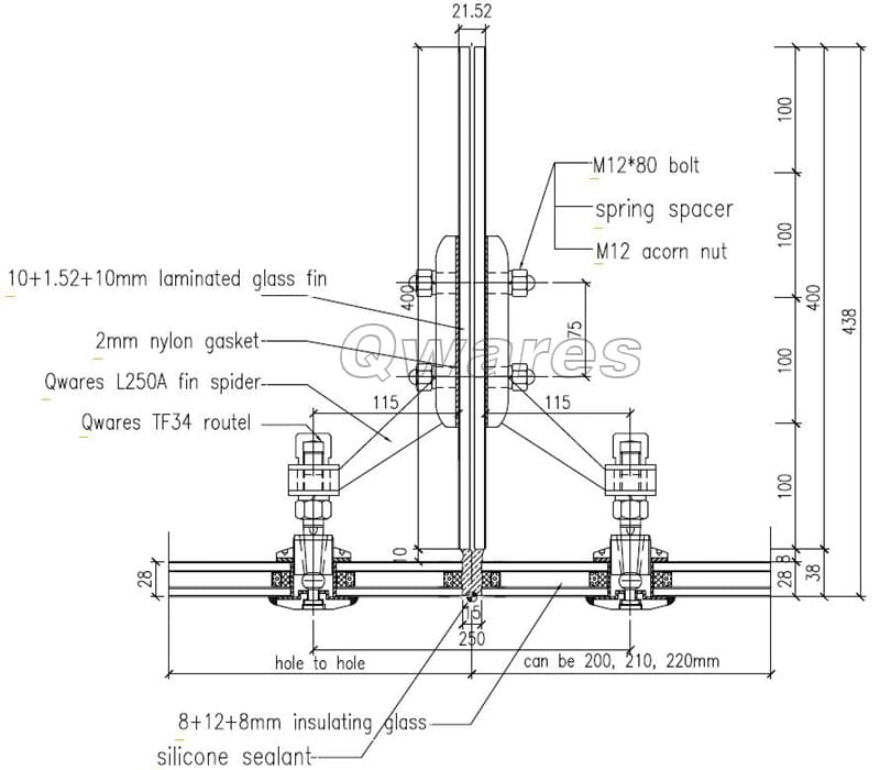 ASK Qwares 01 How to design structural glass wall by fin spider