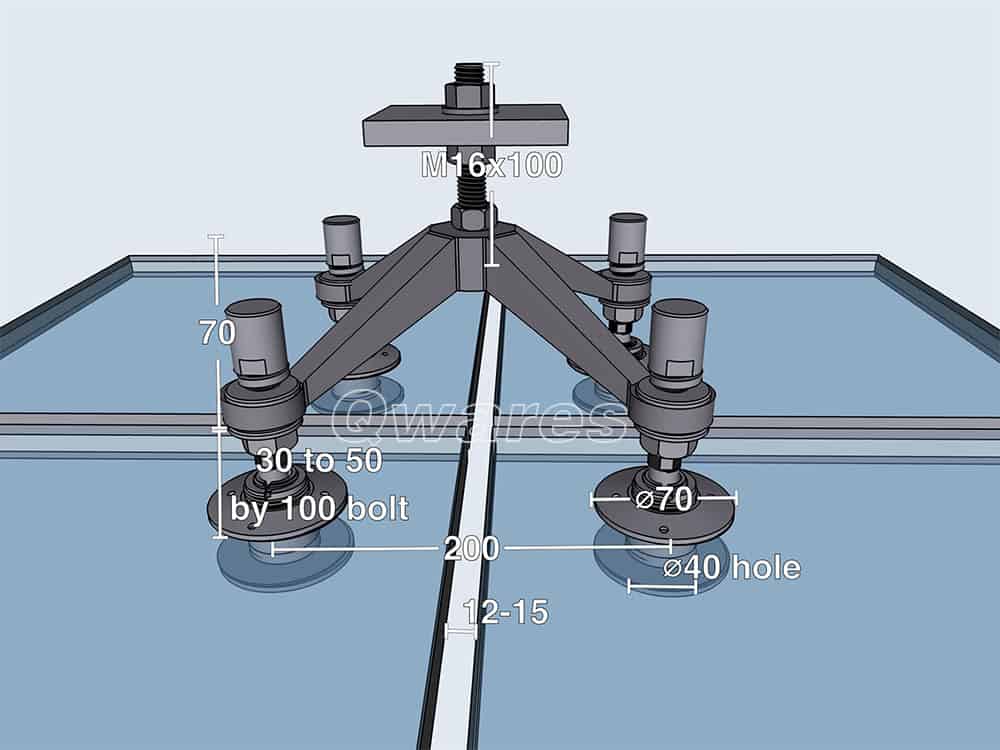 Qwares® Spider Fittings for Glass Curtain Wall 16.09 Glass Spider Fittings